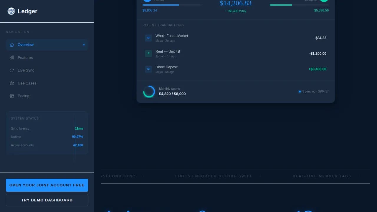 Unite — Flexible Joint Account Management Landing Page Template