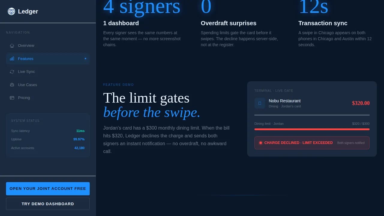 Unite — Flexible Joint Account Management Landing Page Template