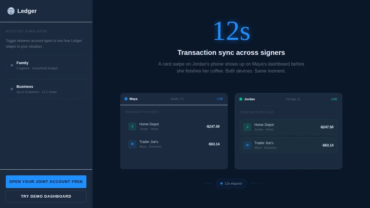Unite — Flexible Joint Account Management Landing Page Template