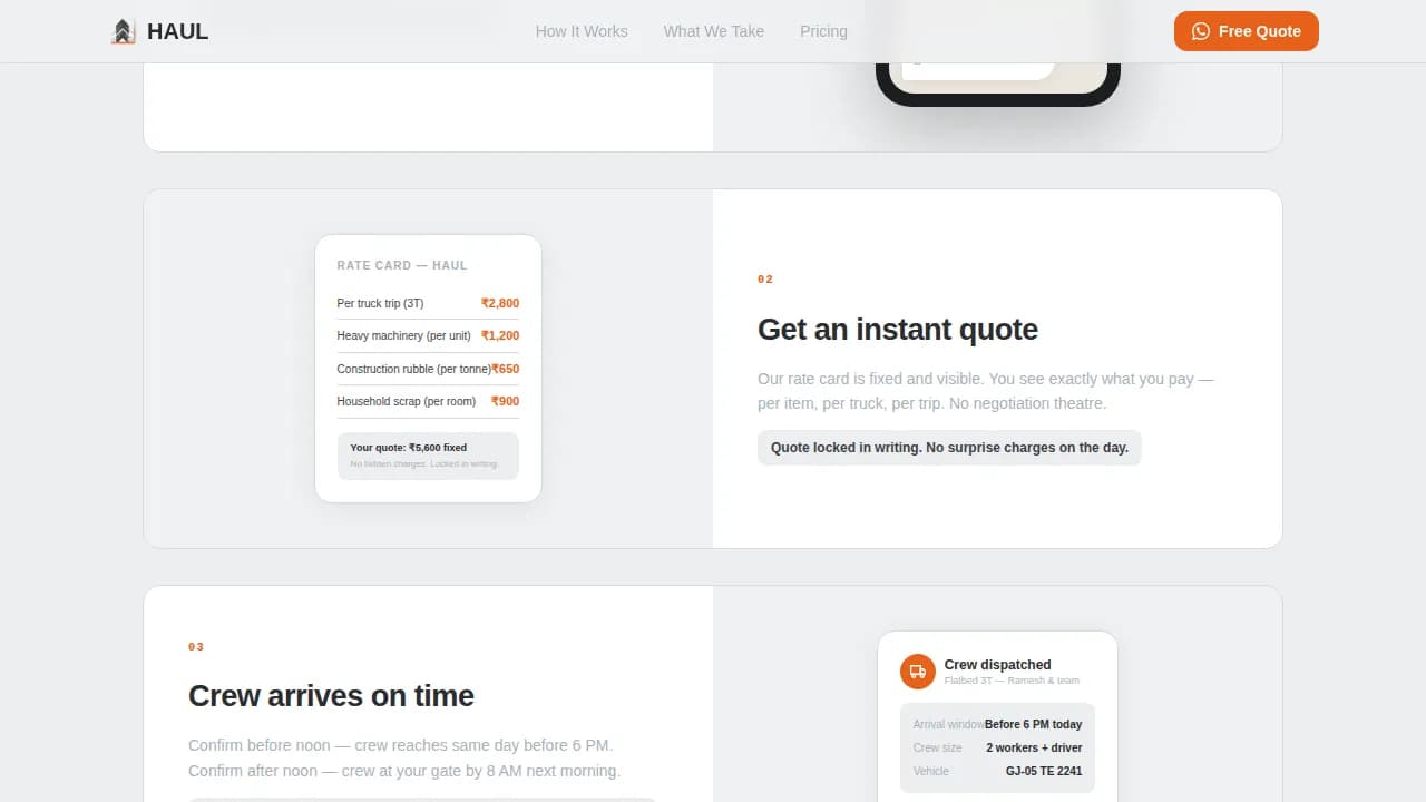 Haul - Industrial Junk Removal Landing Page Template