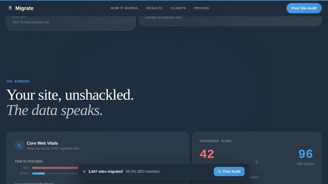 Migrate — Seamless Platform Conversion Landing Page Template
