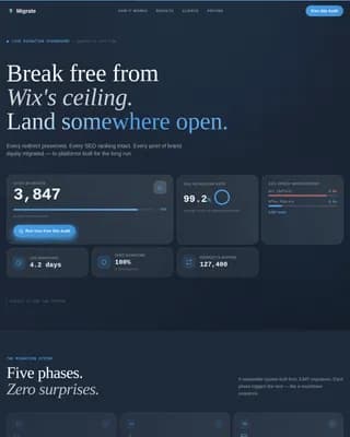 Migrate — Seamless Platform Conversion Landing Page Template