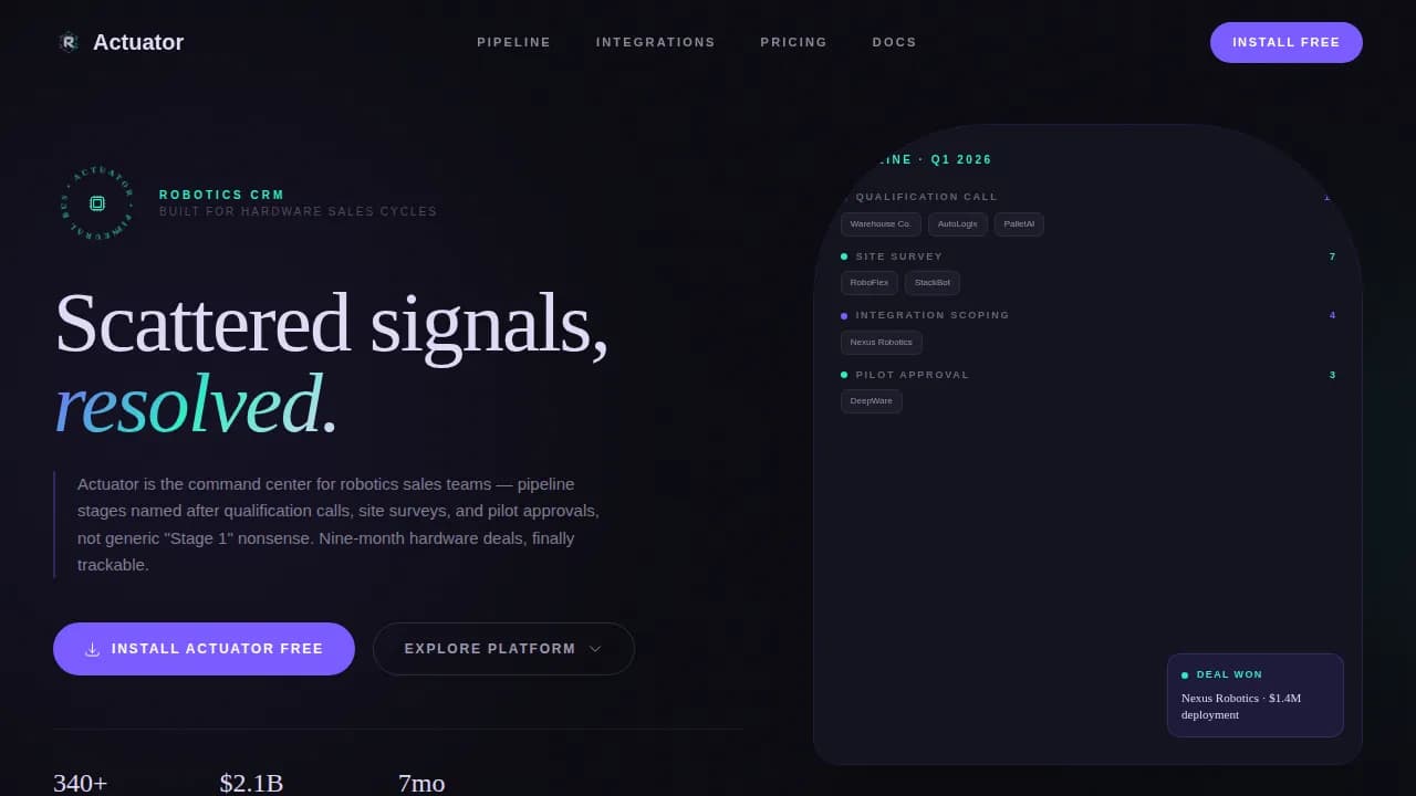 Automate — Advanced Robotics Revenue Pipeline Landing Page Template