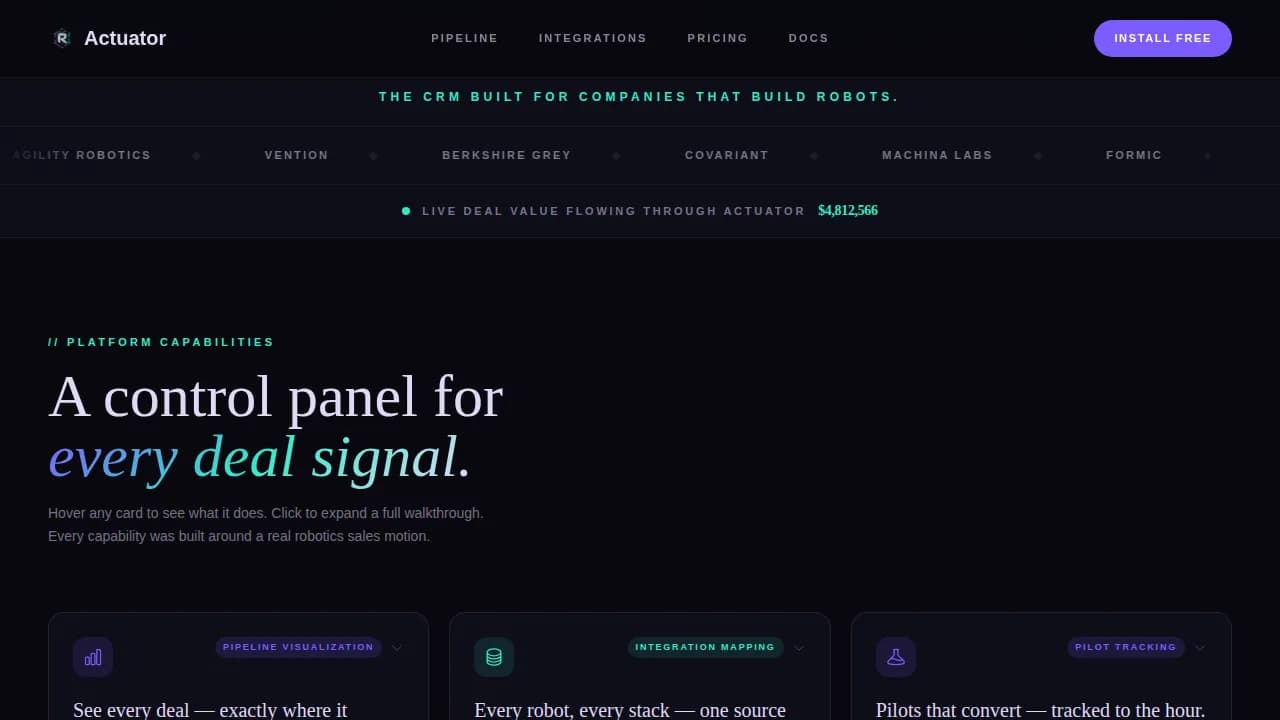 Automate — Advanced Robotics Revenue Pipeline Landing Page Template