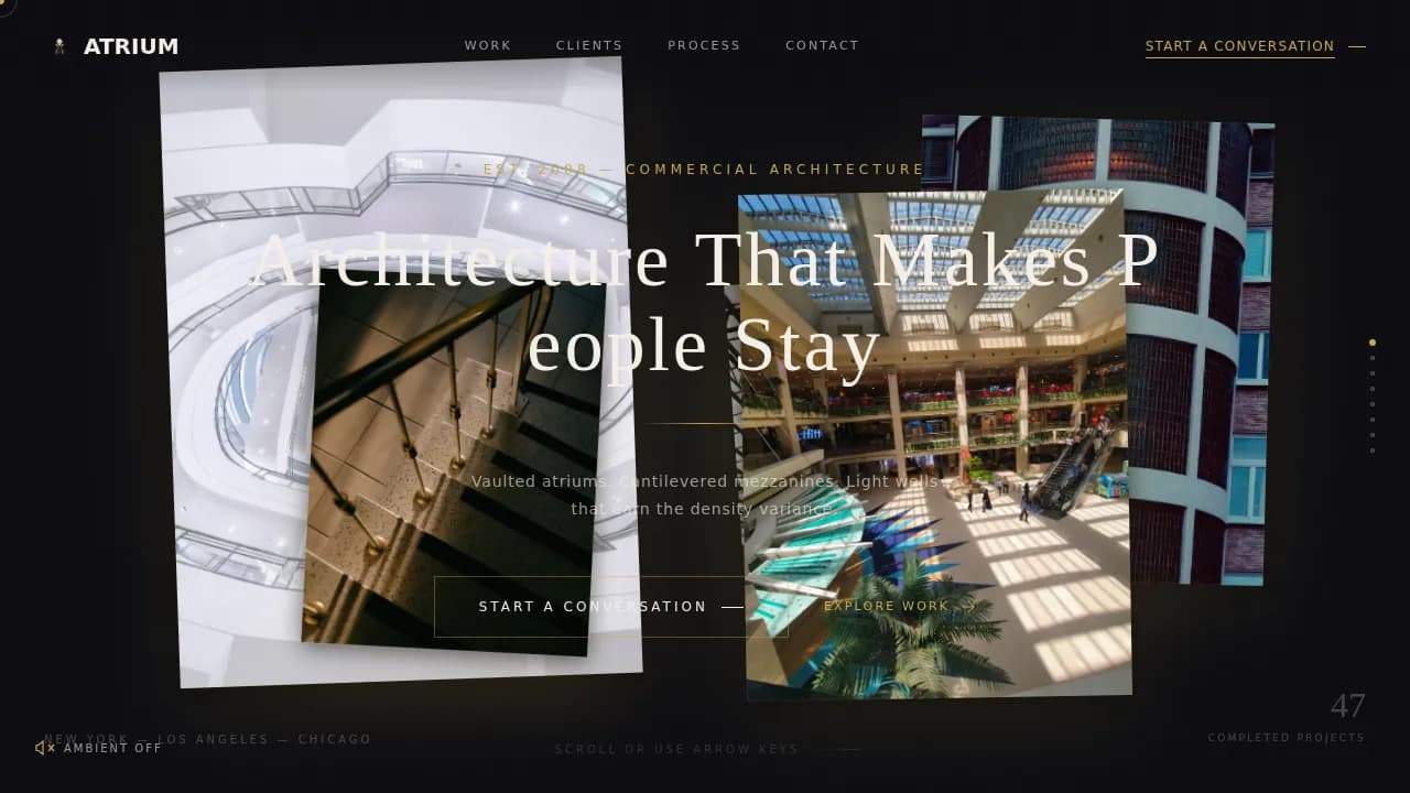 Pinnacle — Elegant Mall Architecture Showcase Landing Page Template