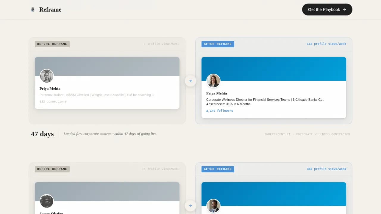 Optimize — Magnetic LinkedIn Professional Branding Landing Page Template