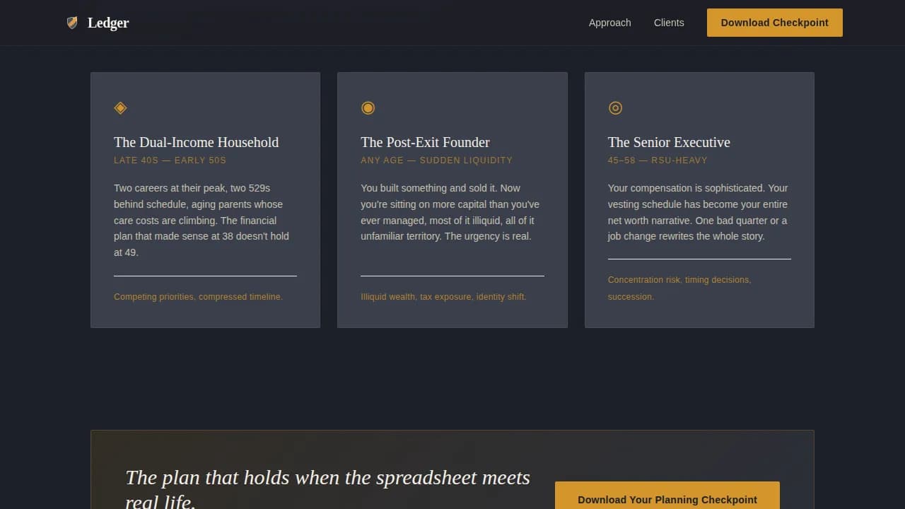 Prosper — Premium Wealth Advisor Platform Landing Page Template