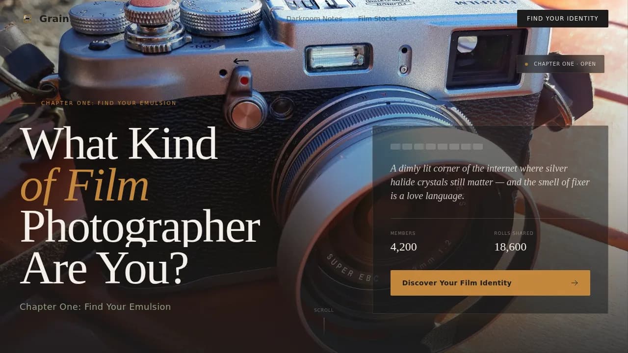 Vintage — Explore Analog Photography Style Landing Page Template