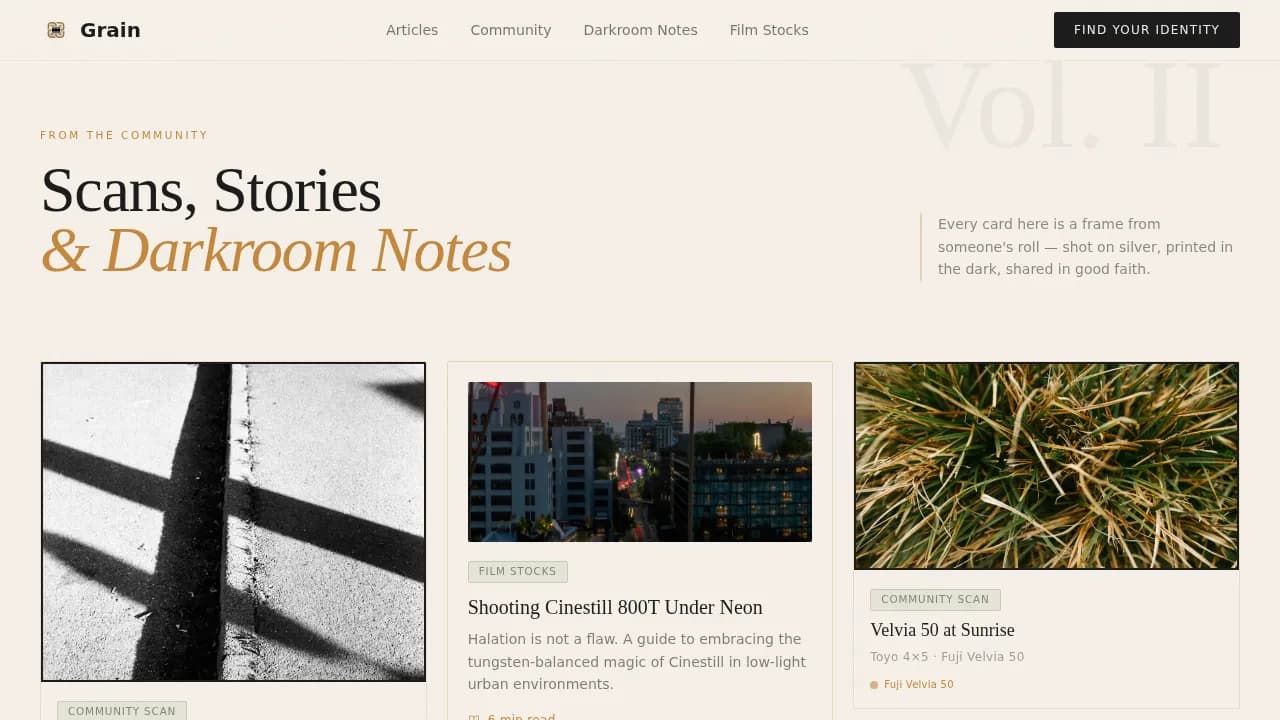 Vintage — Explore Analog Photography Style Landing Page Template