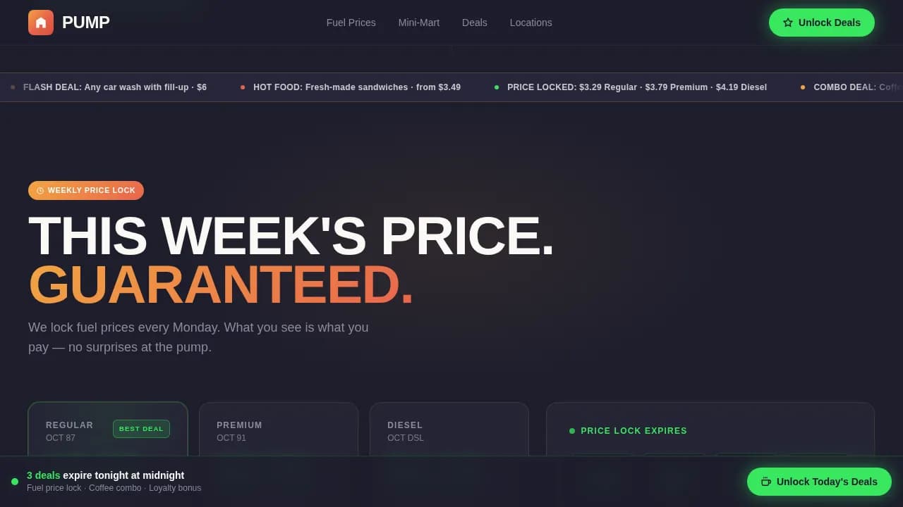 Refuel — Vibrant Fuel Marketplace Platform Landing Page Template