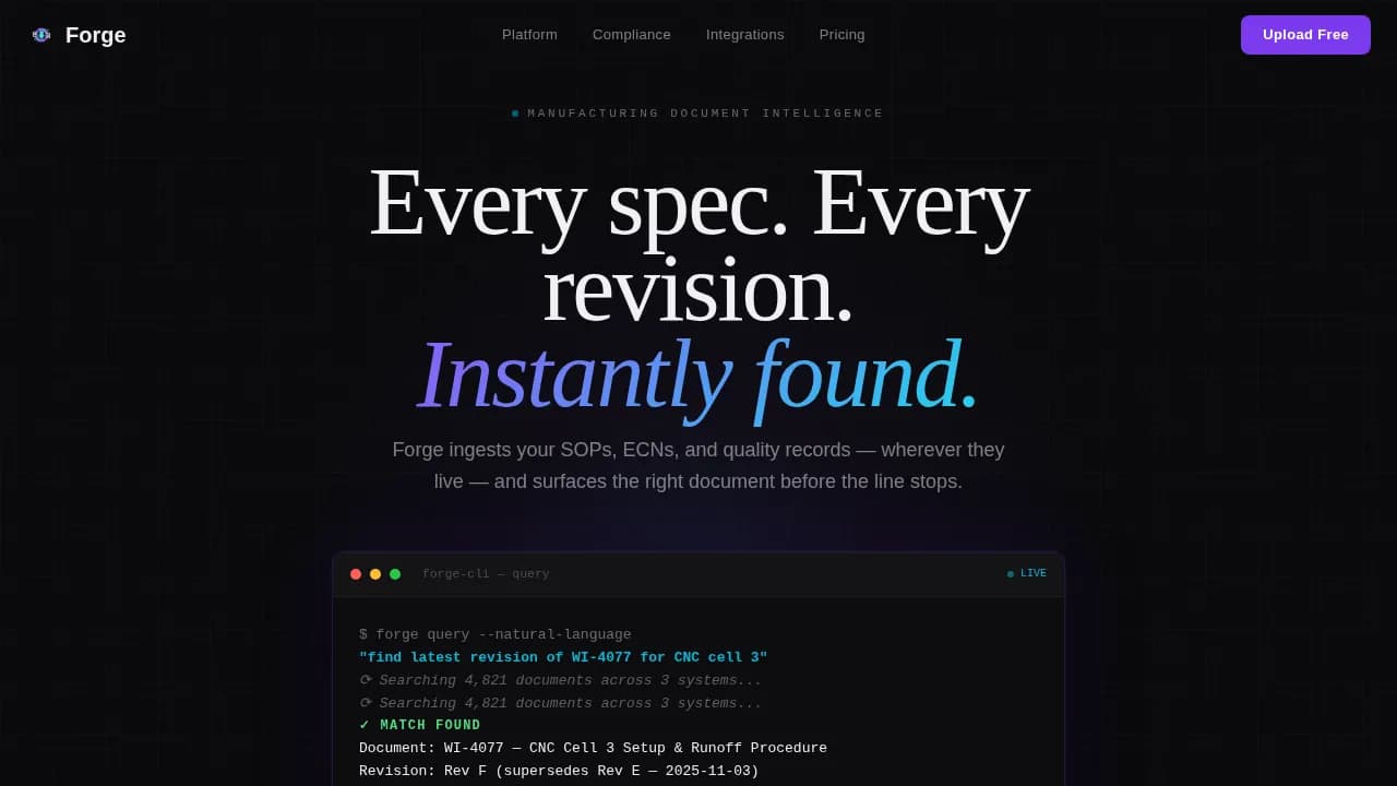 Build — Smart Industrial Document System Landing Page Template