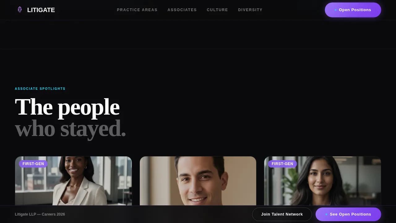 Elite Law Firm Careers & Attorney Recruitment Website Template