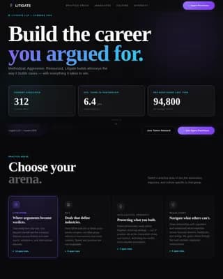 Elite Law Firm Careers & Attorney Recruitment Website Template