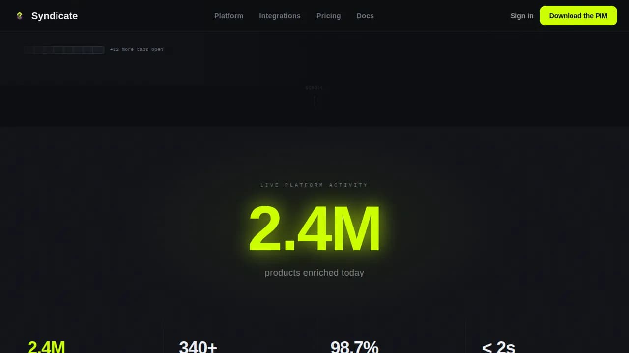 Syndicate - Unified PIM Data Command Landing Page Template
