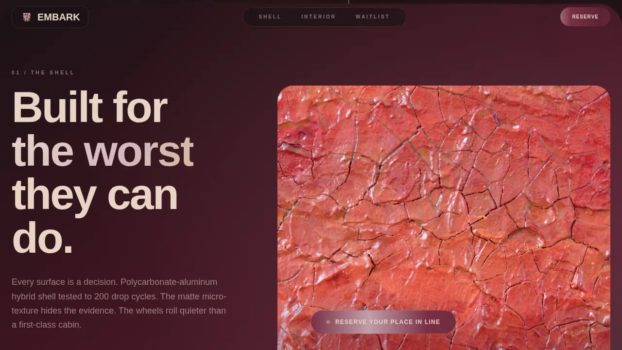 Journey — Cinematic Travel Gear Pre-Launch Landing Page Template