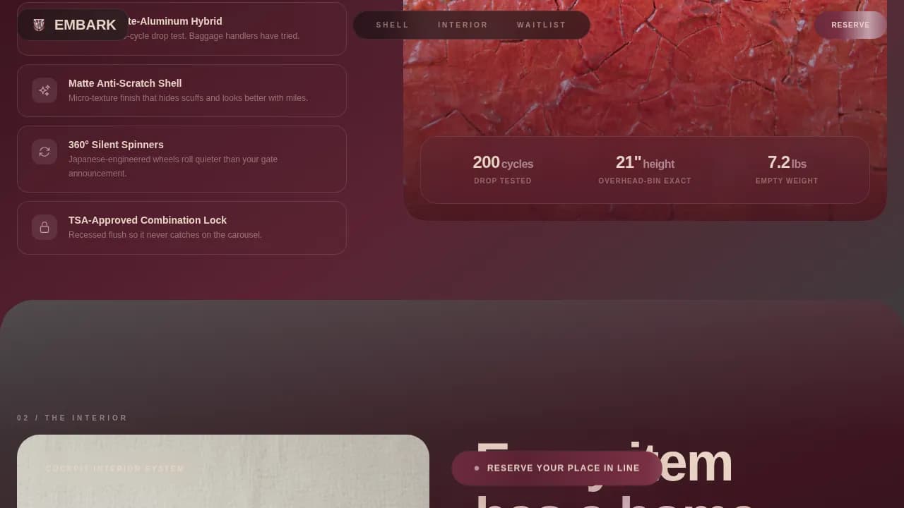 Journey — Cinematic Travel Gear Pre-Launch Landing Page Template