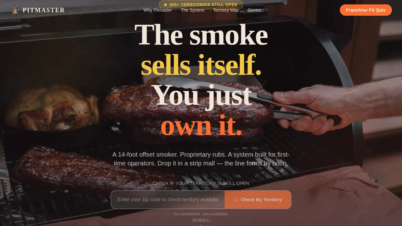 Pitmaster - Proven BBQ Franchise Opportunity Landing Page Template