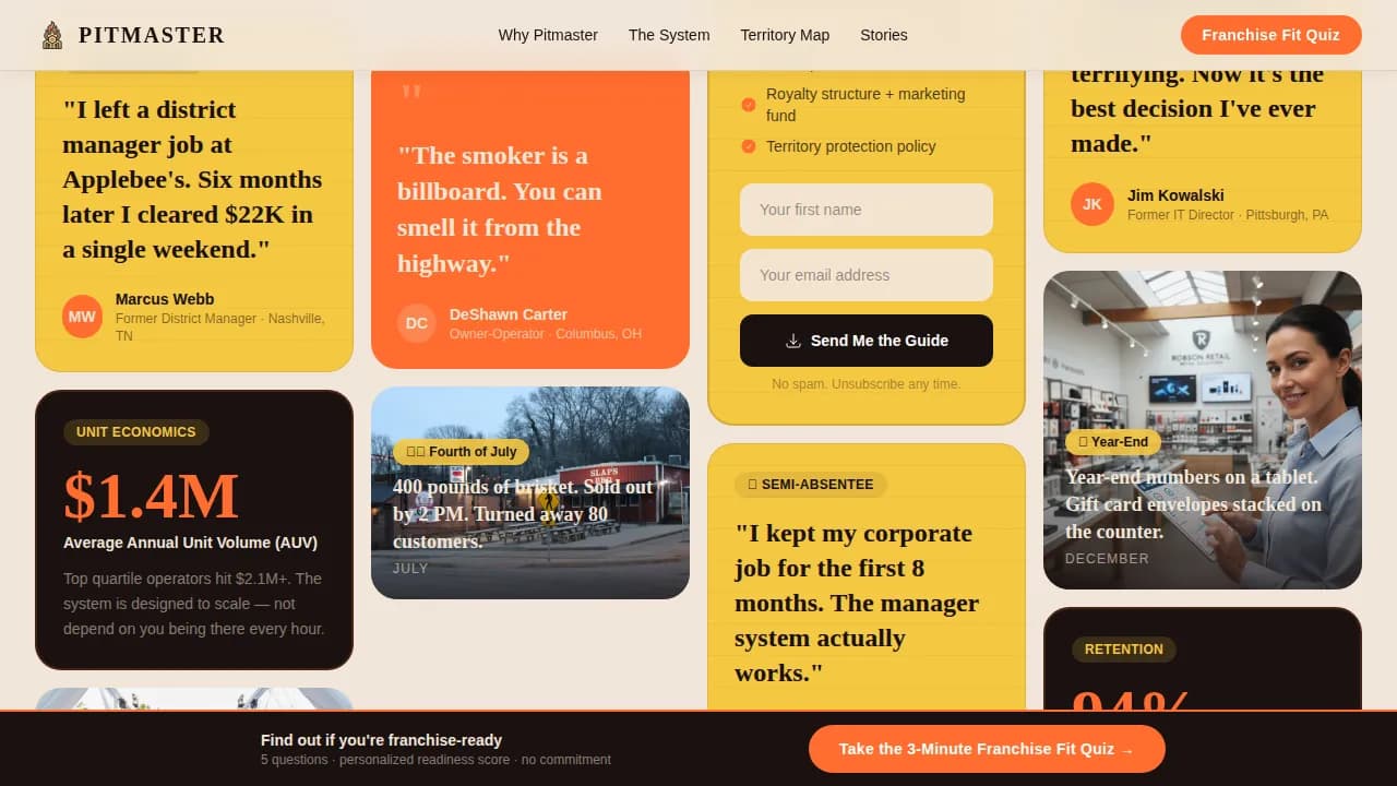 Pitmaster - Proven BBQ Franchise Opportunity Landing Page Template