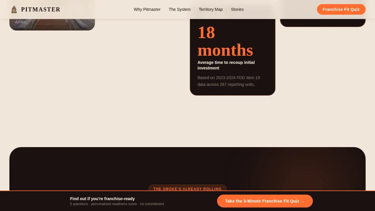 Pitmaster - Proven BBQ Franchise Opportunity Landing Page Template