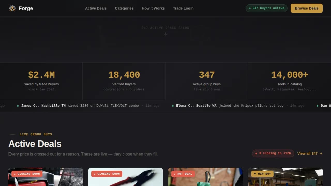 Nexus — Bulk Hardware Marketplace Landing Page Template