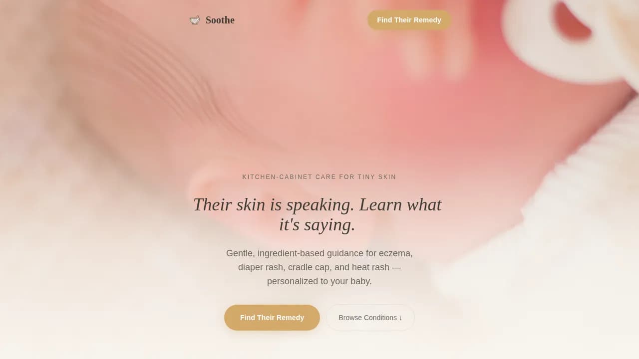 Comfort — Soothing Infant Skincare Landing Page Template