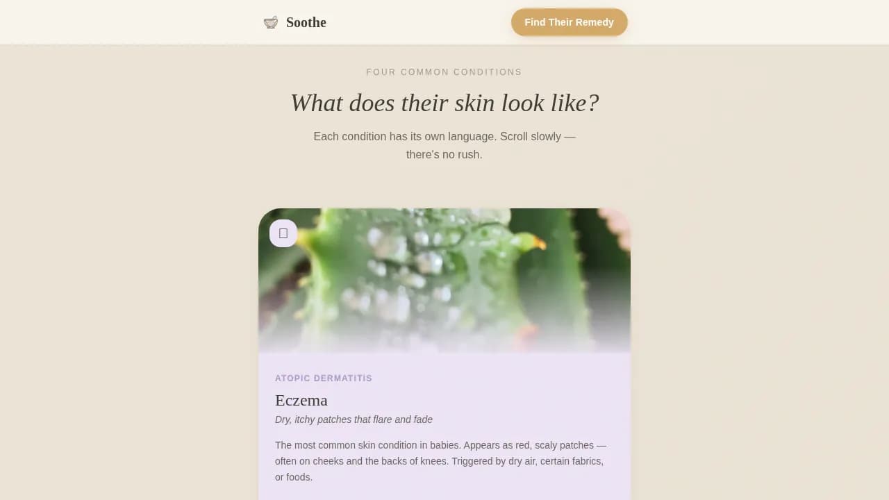 Comfort — Soothing Infant Skincare Landing Page Template