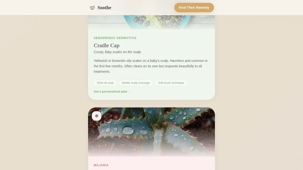 Comfort — Soothing Infant Skincare Landing Page Template