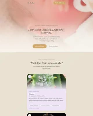 Comfort — Soothing Infant Skincare Landing Page Template