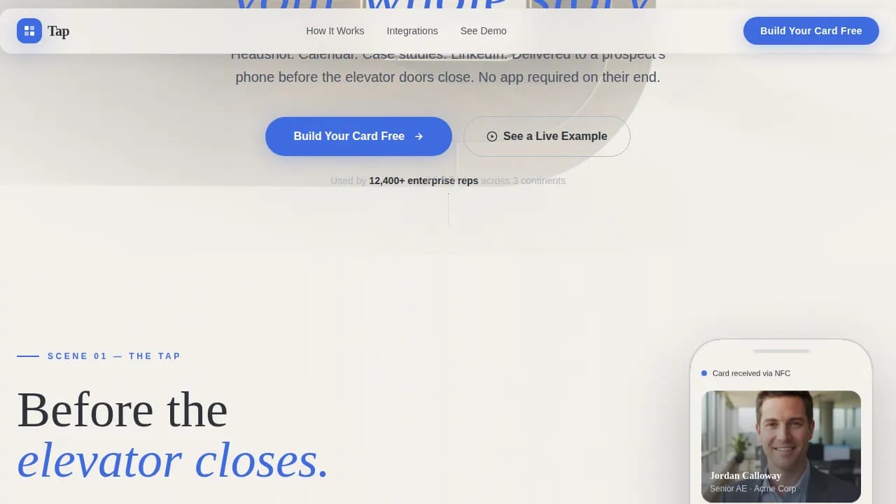 Connect — Executive Digital Card Landing Page Template