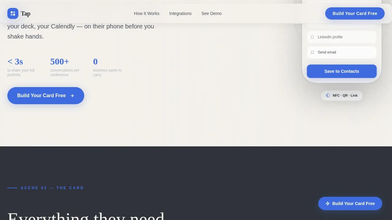Connect — Executive Digital Card Landing Page Template