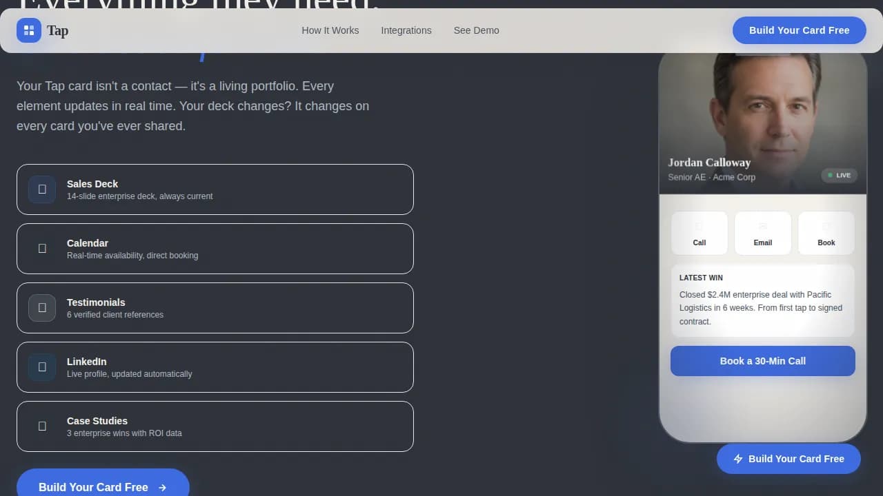 Connect — Executive Digital Card Landing Page Template