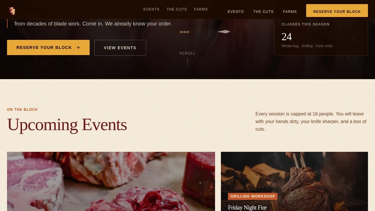 Carve — Premium Butcher Booking Landing Page Template