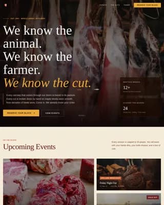 Carve — Premium Butcher Booking Landing Page Template