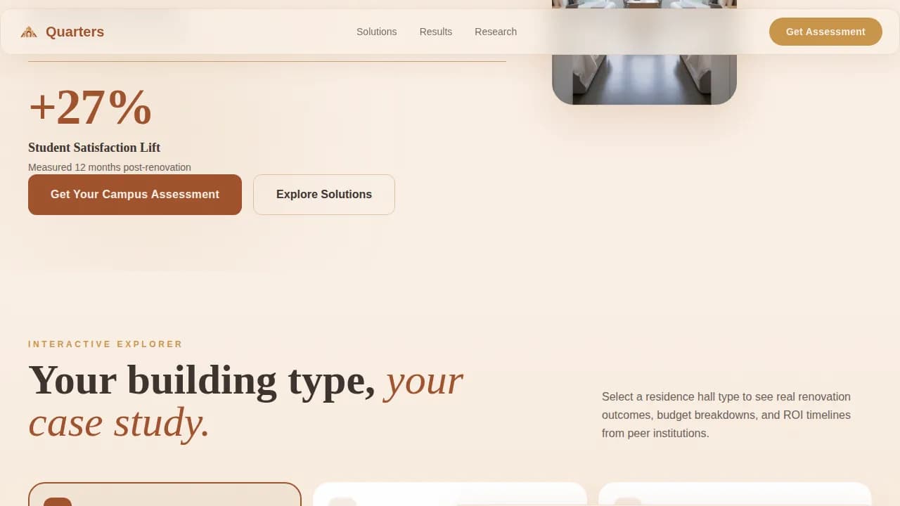 Residence — Smart Dorm Management Landing Page Template