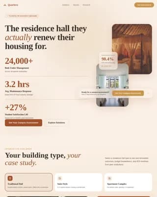 Residence — Smart Dorm Management Landing Page Template