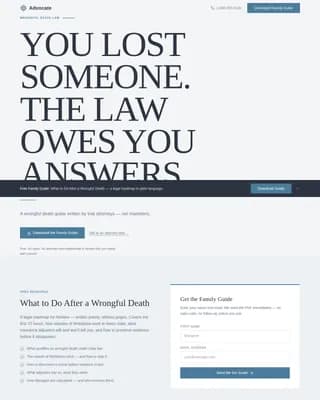 Justice — Personal Injury Counsel Landing Page Template
