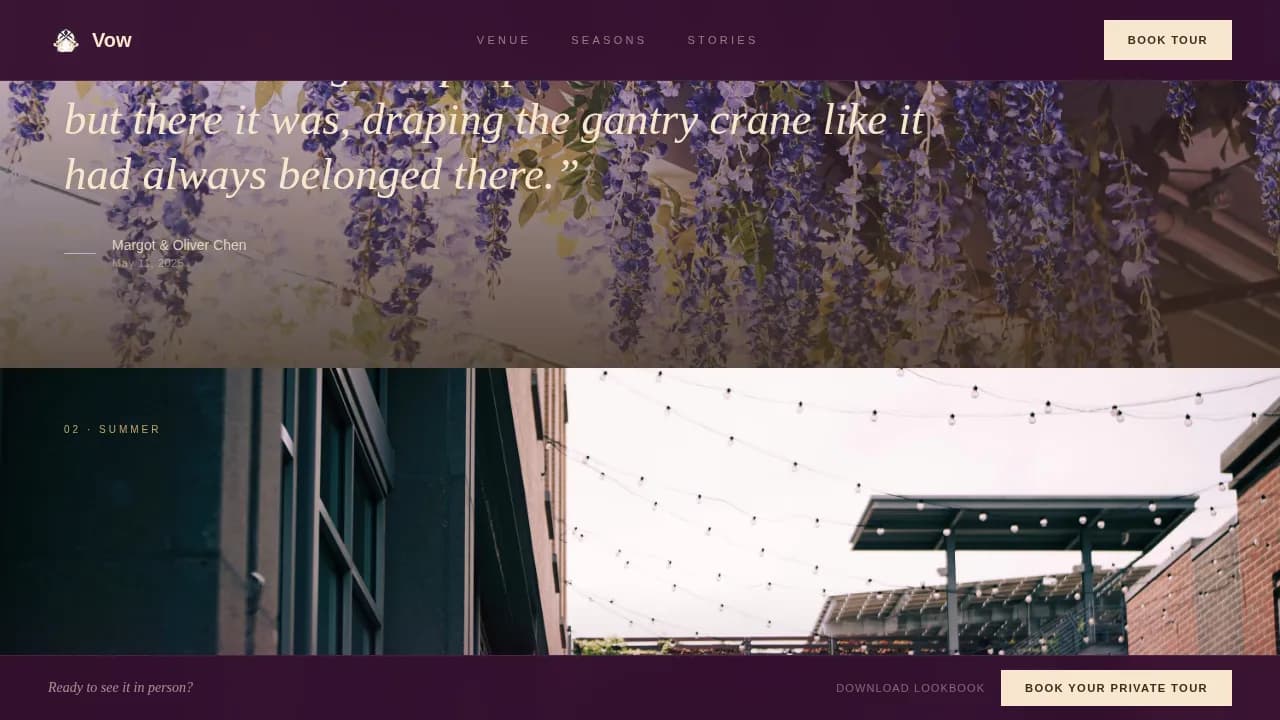 Eternity — Heritage Wedding Venue Landing Page Template