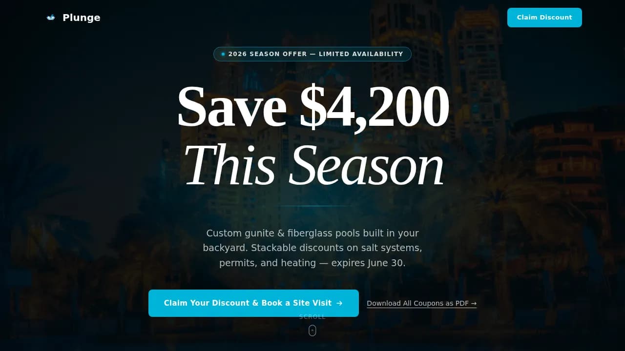 Splash — Affordable Pool Installation Landing Page Template