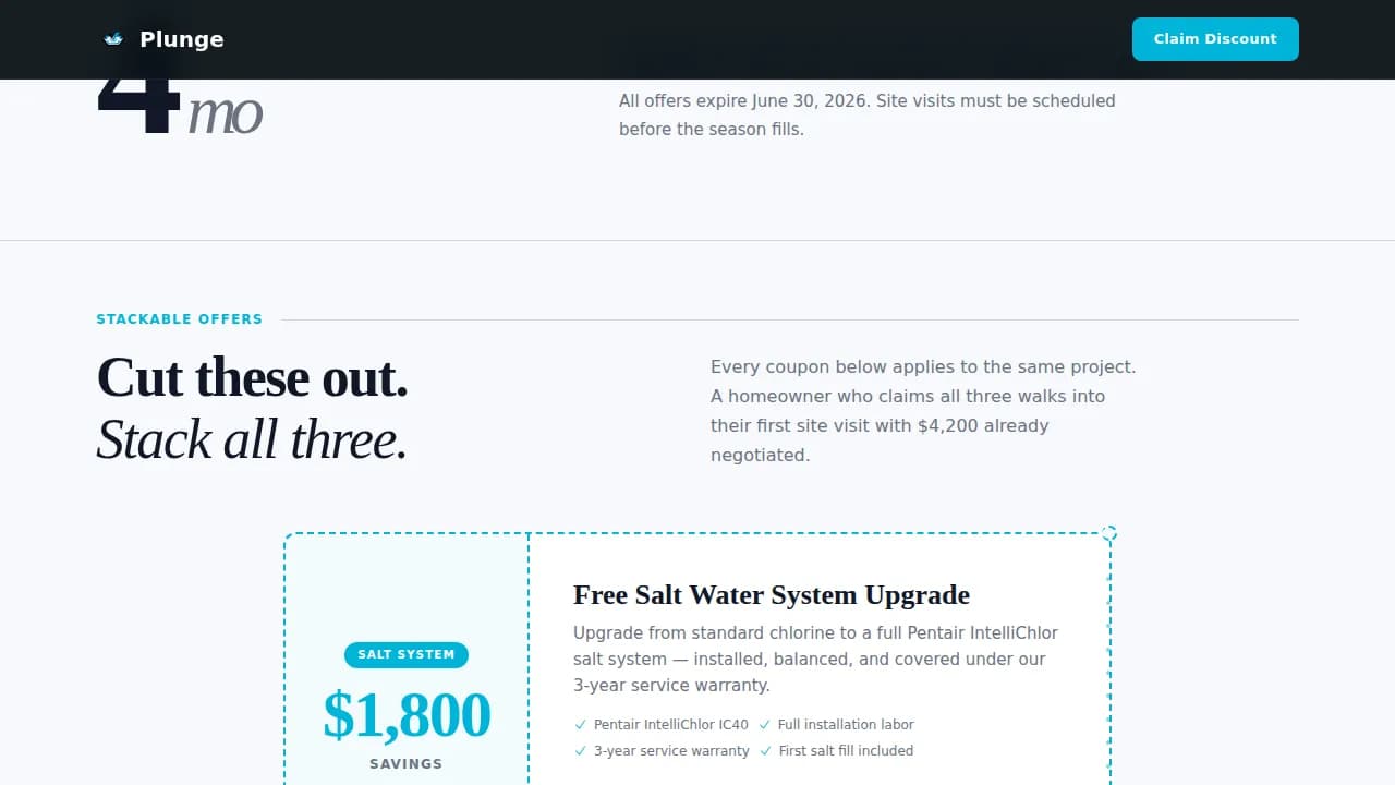 Splash — Affordable Pool Installation Landing Page Template