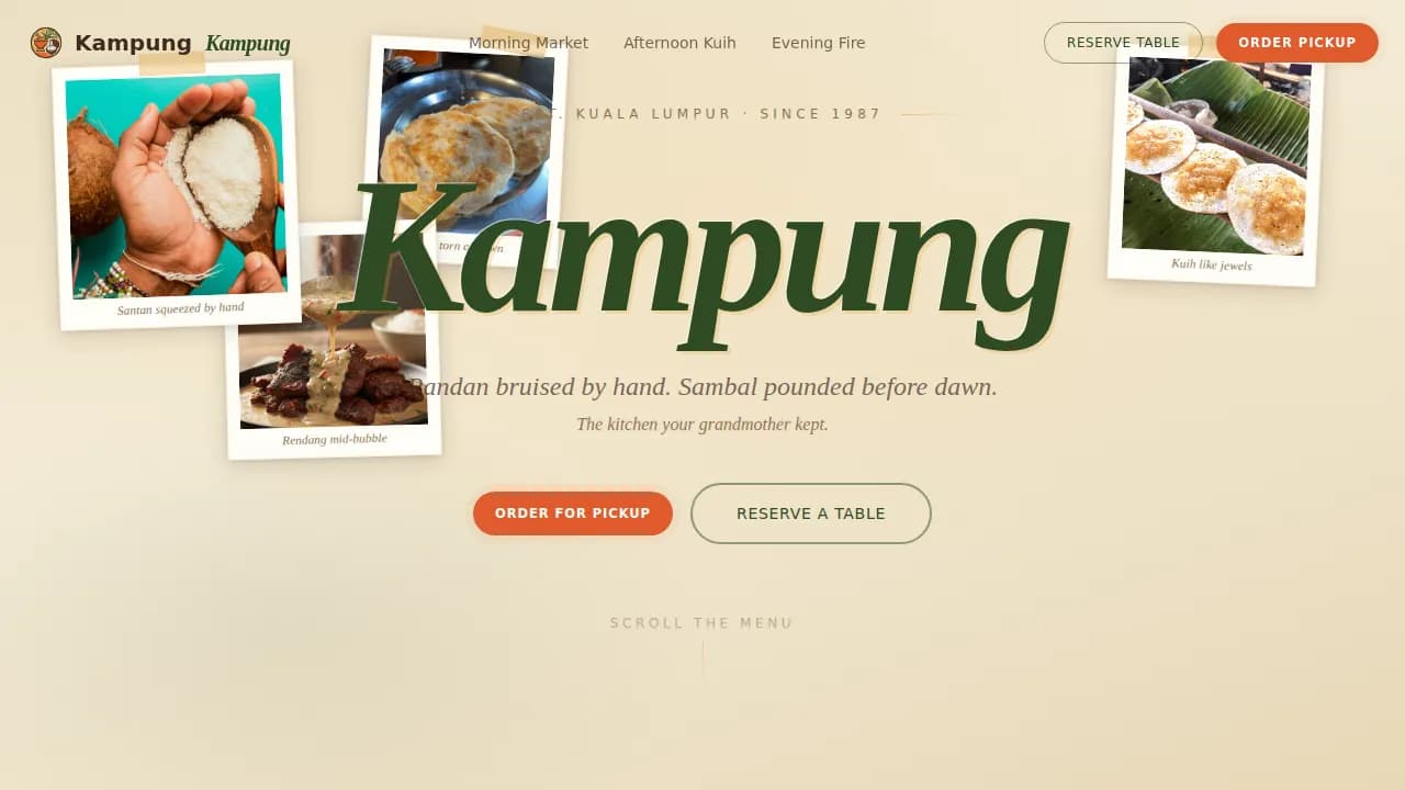 Heritage — Premier Malaysian Dining Landing Page Template