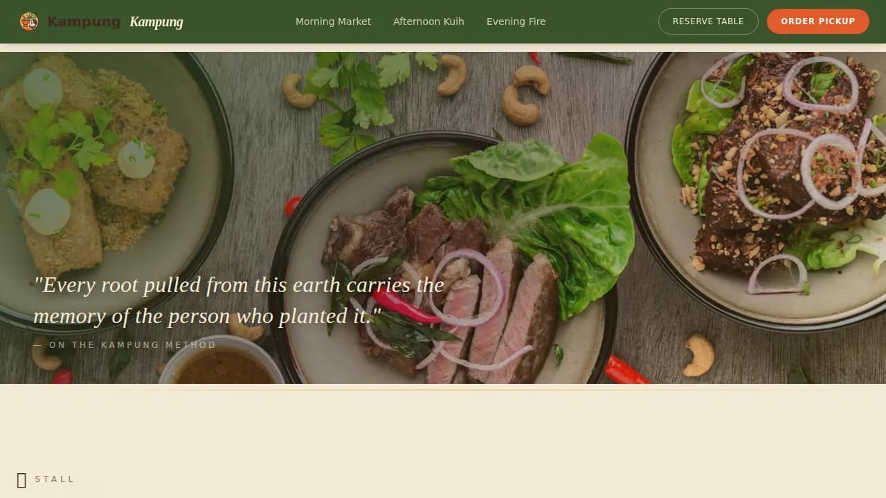 Heritage — Premier Malaysian Dining Landing Page Template