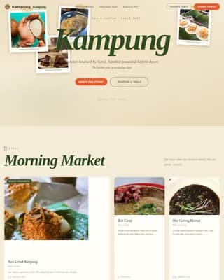 Heritage — Premier Malaysian Dining Landing Page Template