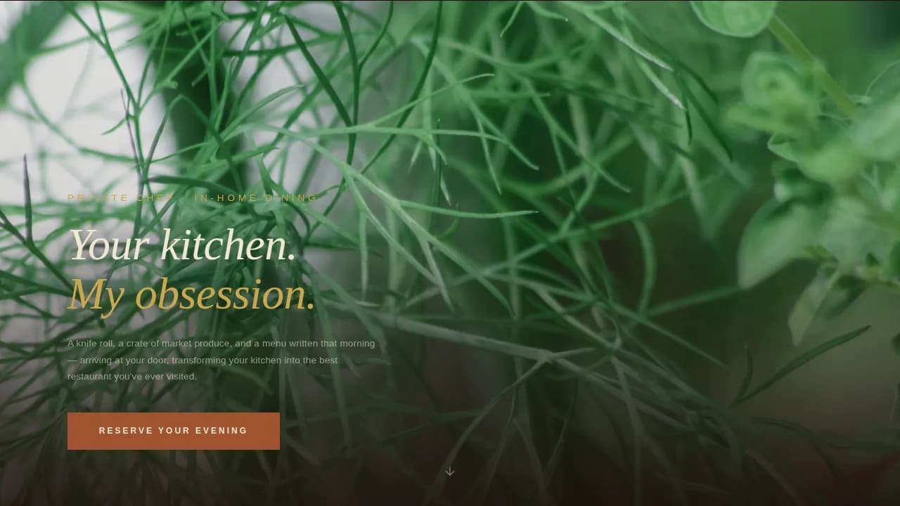 Cuisine — Exclusive Private Chef Landing Page Template