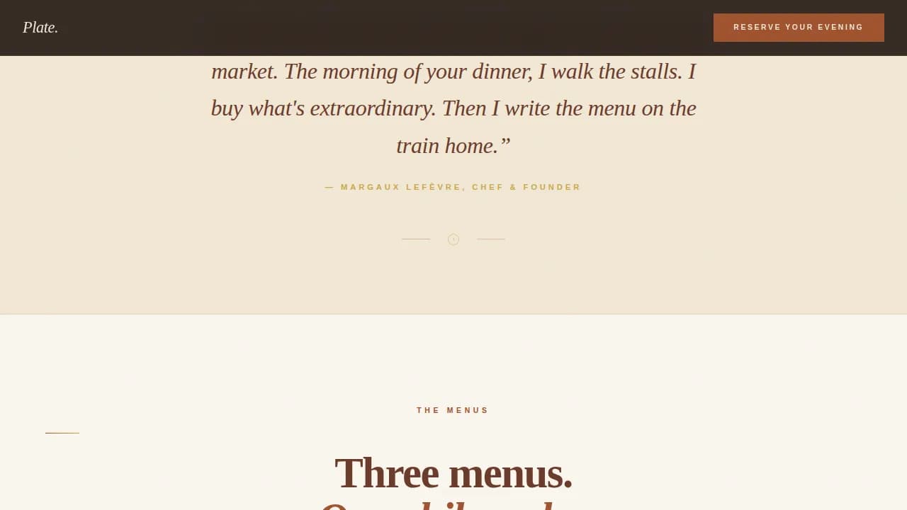 Cuisine — Exclusive Private Chef Landing Page Template