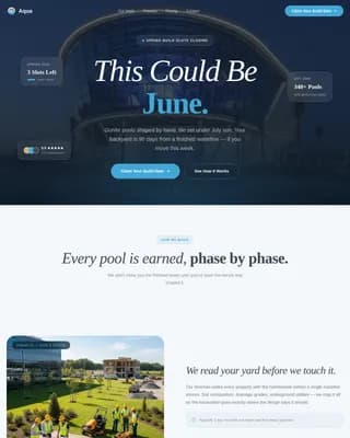 Current — Seasonal Pool Construction Landing Page Template