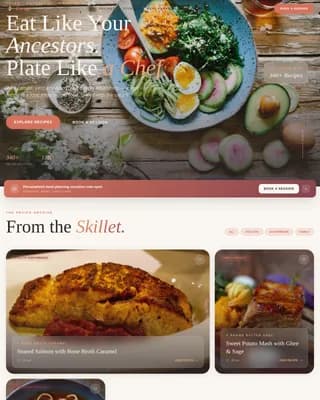 Wild — Gourmet Paleo Kitchen Landing Page Template