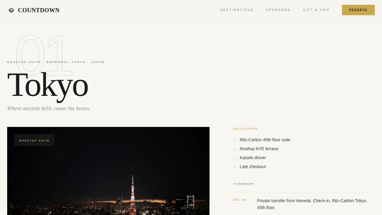 Festive — Luxury Holiday Travel Landing Page Template