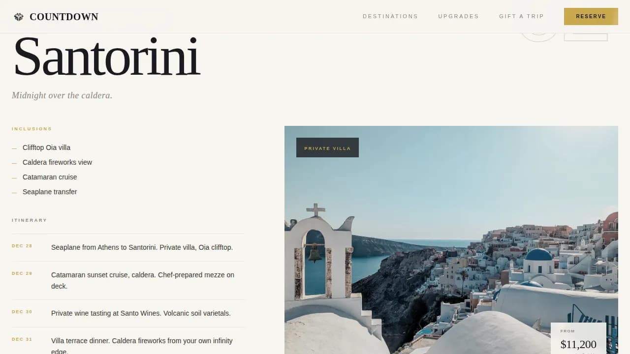 Festive — Luxury Holiday Travel Landing Page Template