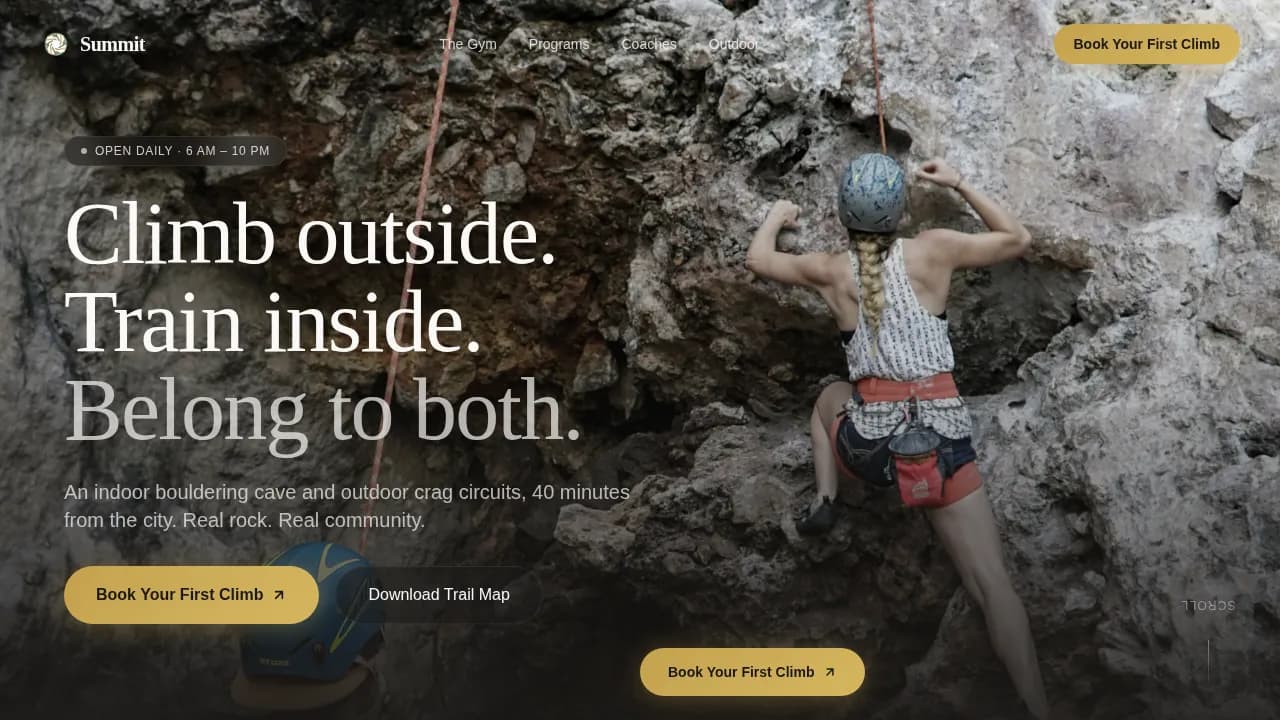 Peak — Adventure Climbing Experience Landing Page Template