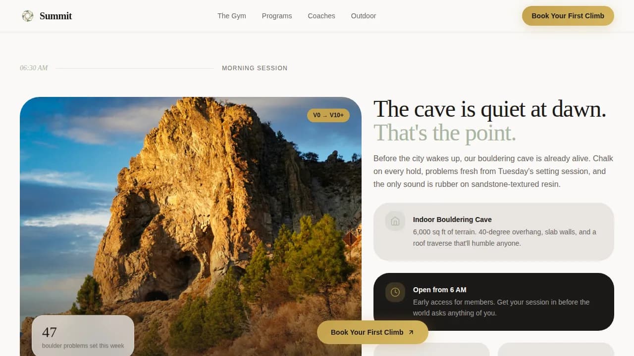 Peak — Adventure Climbing Experience Landing Page Template